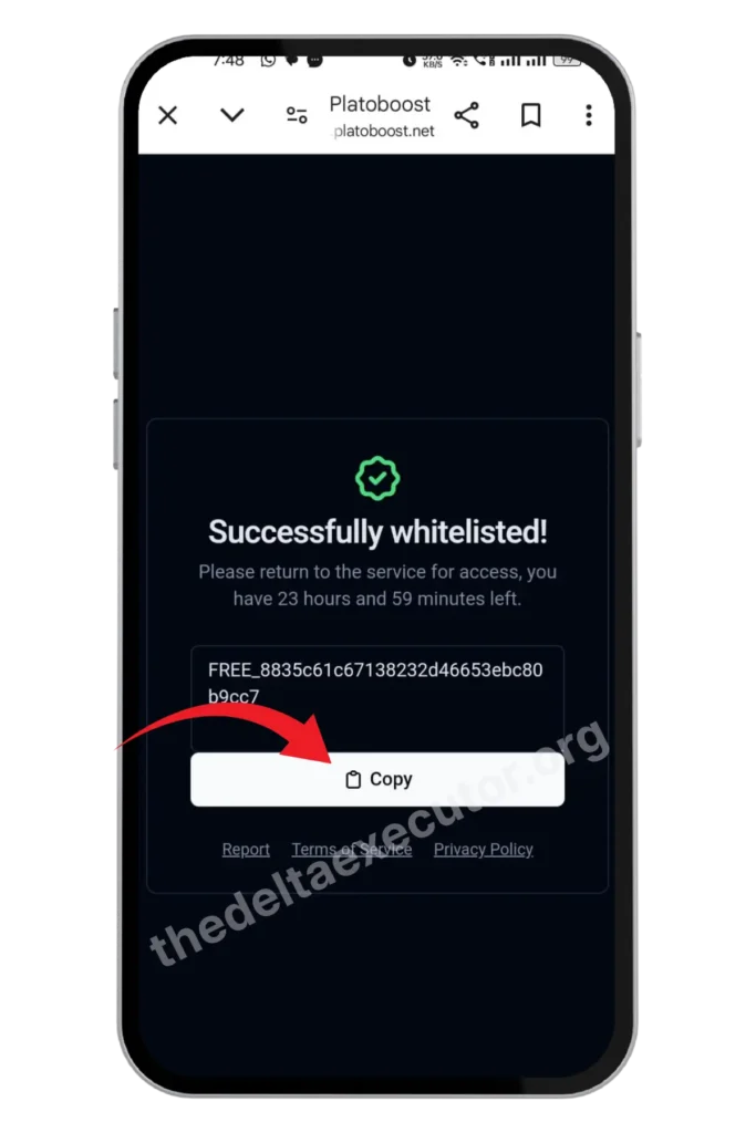get delta keys for android step 6